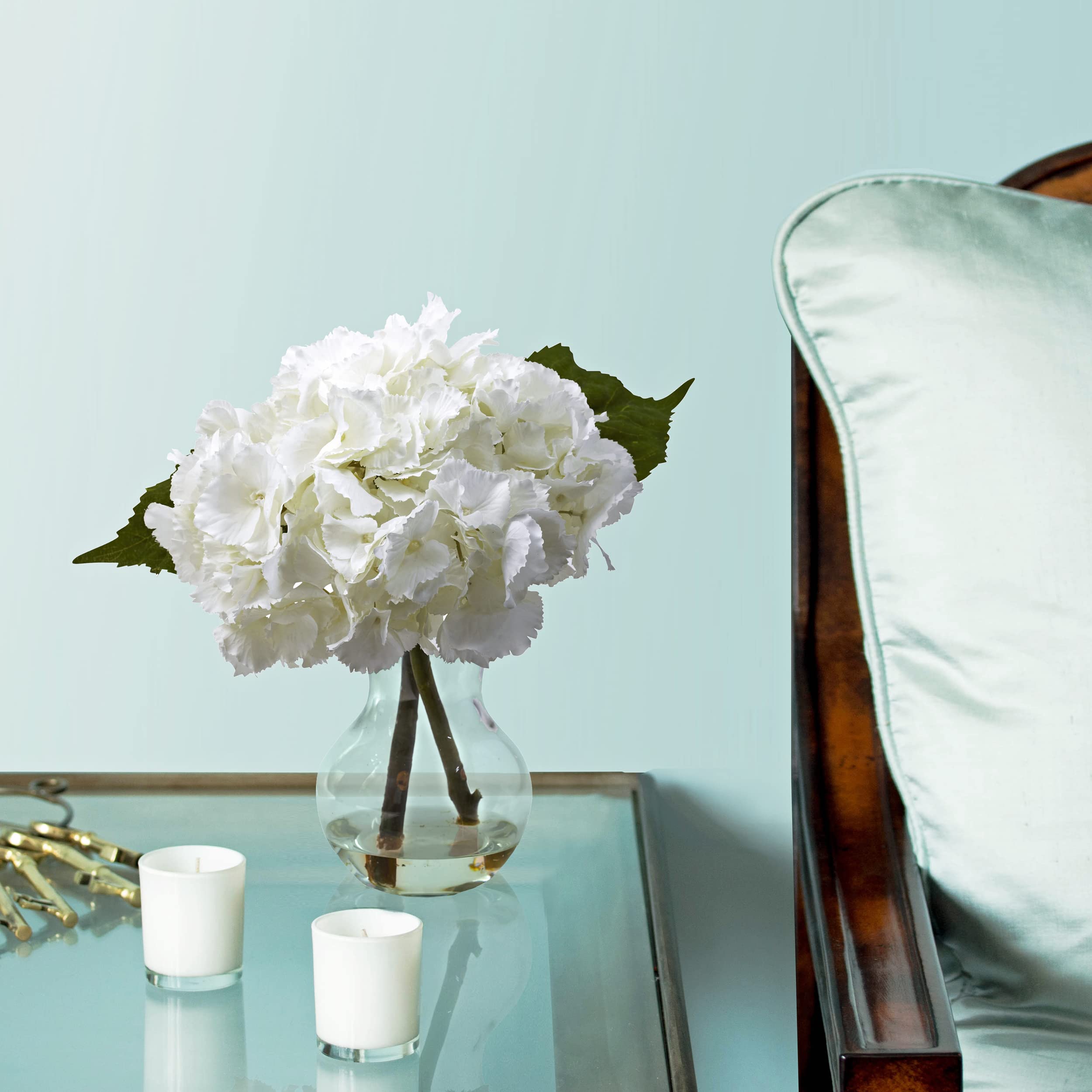 Amazon.co.jp: ほぼ自然1314 Blooming Hydrangea花瓶配置で、ホワイト